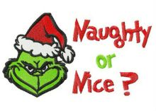 Grinch Naughty or Nice? embroidery design
