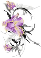 Big Swirl Iris  embroidery design
