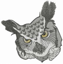Severe owl embroidery design
