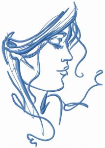 My beloved's face sketch embroidery design