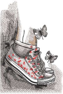 Summer childhood sneakers butterfly freedom