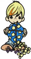 Boy with kite embroidery design