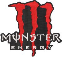 Monster Energy red logo embroidery design