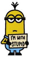 I'm with stupid embroidery design