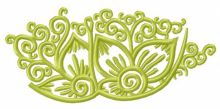 Green mysterious flowers embroidery design