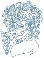 Fancy girl embroidery design