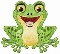 Laughing frog embroidery design