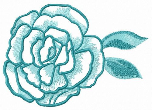 Plucked rose flower machine embroidery design 