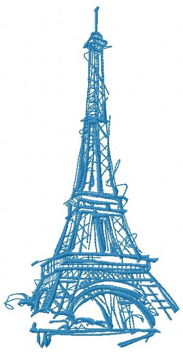 Eiffel Tower 3 machine embroidery design      