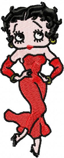 Betty Boop dancing machine embroidery design