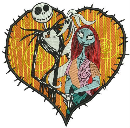 Love in Halloween town machine embroidery design