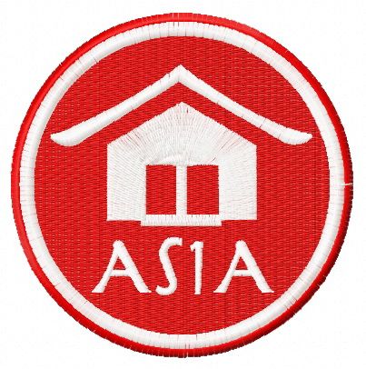 Asia badge machine embroidery design
