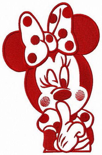 Romantic Minnie Mouse machine embroidery design