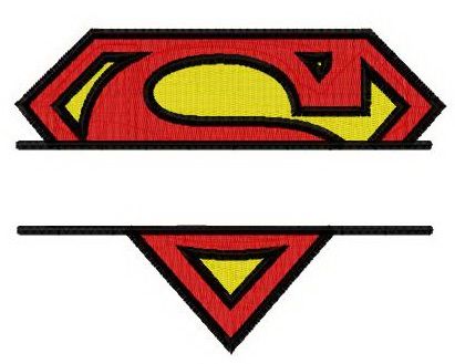 Superman monogram machine embroidery design