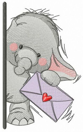 Elephant letter for you machine embroidery design