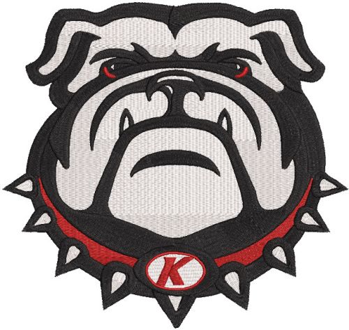 Kimberly School Bulldog logo embroidery design