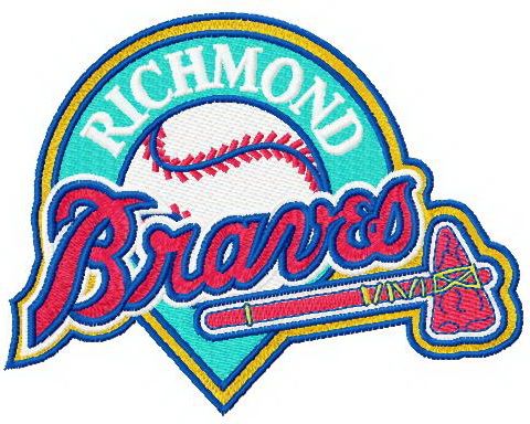 Richmond Braves logo machine embroidery design