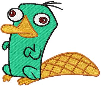 Perry the Platypus machine embroidery design