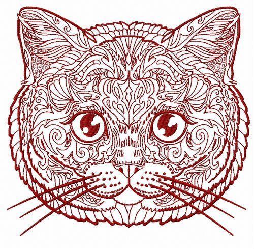 Mosaic cat 11 machine embroidery design