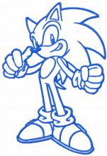 Sonic one color embroidery design