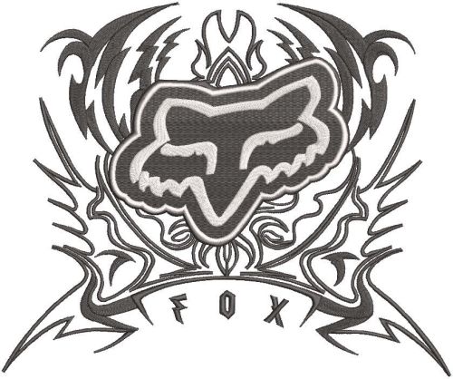 Fox racing tribal logo embroidery design