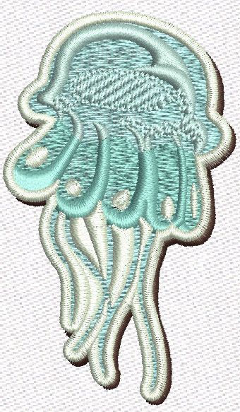 Jellyfish machine embroidery design