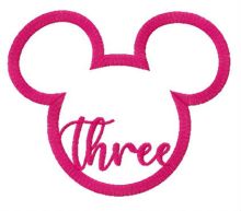 Three Mickey Mouse embroidery design