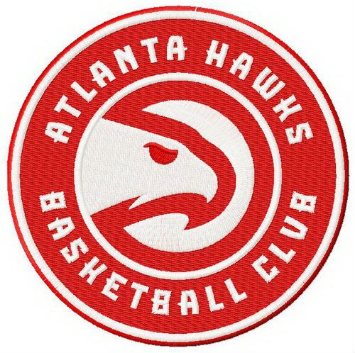 Atlanta Hawks basketball club logo machine embroidery design