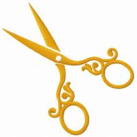 Old scissors embroidery design