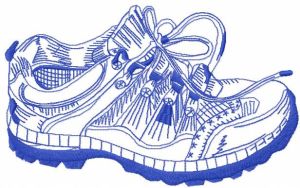 Sport shoes embroidery design