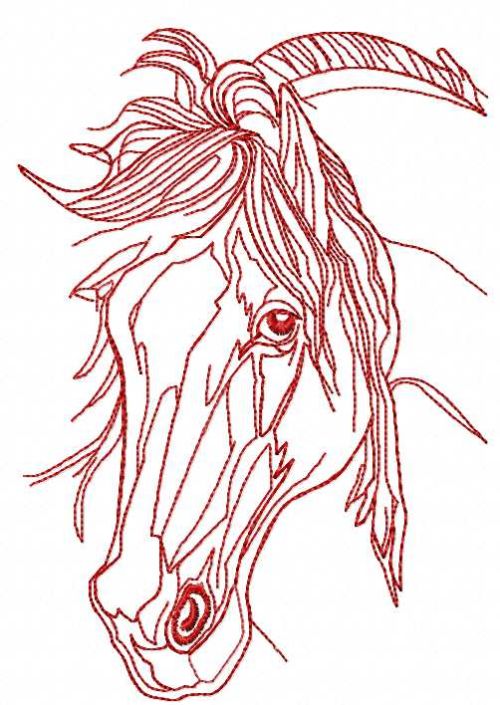 Red horse free embroidery design