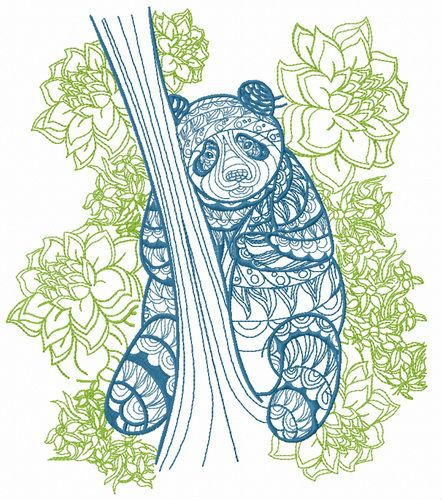 Mosaic panda 2 machine embroidery design