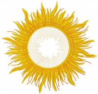 Bright sun free embroidery design