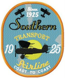 Southen transport airline embroidery design
