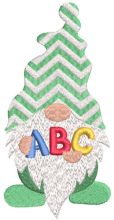 Gnome with alphabet embroidery design