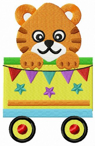 Tiger in cart machine embroidery design