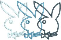 Playboy trio logo embroidery design