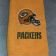 Green Bay Packers helmet design on towel embroidered