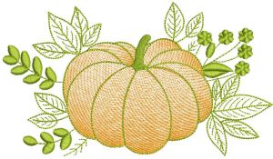 Fall Floral Pumpkin embroidery design
