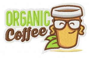 Organic coffee embroidery design