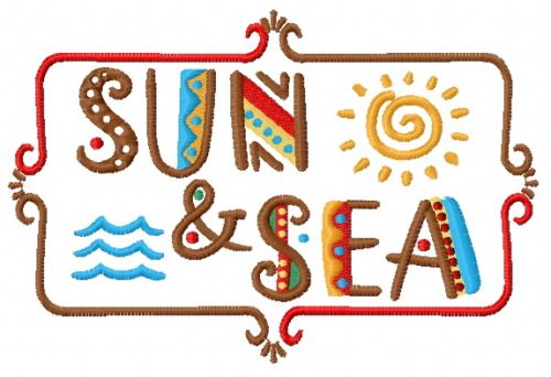 Sun & sea machine embroidery design
