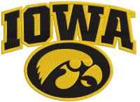 Iowa Hawkeyes Secondary Logo embroidery design
