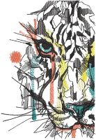 Modern art tiger embroidery design