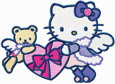 Hello Kitty Snow Angel machine embroidery design
