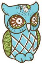 Wise owl embroidery design