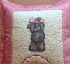 Teddy Bear Machine Embroidered Pillow