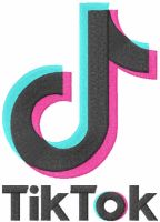 Tik Tok full logo embroidery design