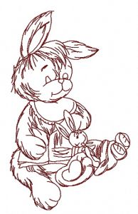 Sleeping bunny 4 embroidery design