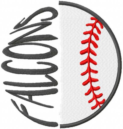 Falcon baseball logo embroidery design