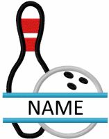 Outline Split Bowling embroidery design
